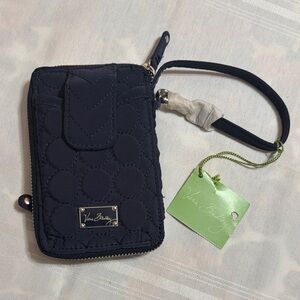 Vera Bradley Quilted Wristlet in Dark Blue